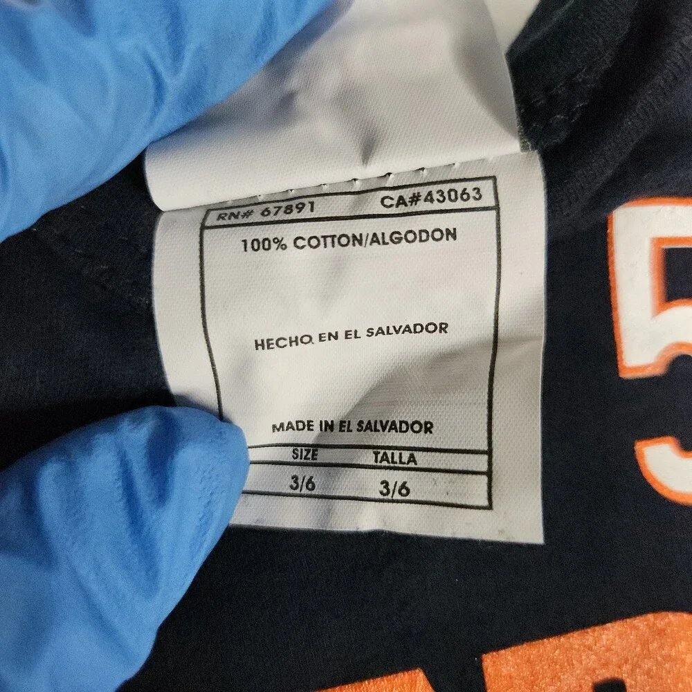 Urlacher 54 Chicago Bears Baby Bodysuit 3-6M Cotton Team Apparel Navy 142